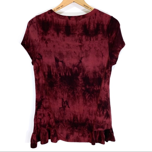 Ava James Burgundy Tie-Dye Top - Picture 7 of 7